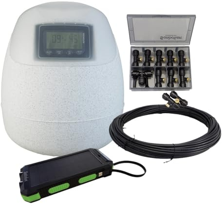 Sandokan Automizer a Batteria Solare, Nebulizzatore Antizanzare Automatico da Giardino Senza Fili – Kit Disinfestazione con Power Bank, Serbatoio 20L Copertura da 300 mq fino a 600 mq