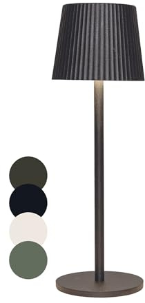 Coen Bakker LED Tischlampe dimmbar mit Touch IP44 Lampe USB 3 Lichtfarben für Innen & Außen 27,5 x 9,5 cm Tischleuchte Klein, Farbe:Anthrazit Metallic