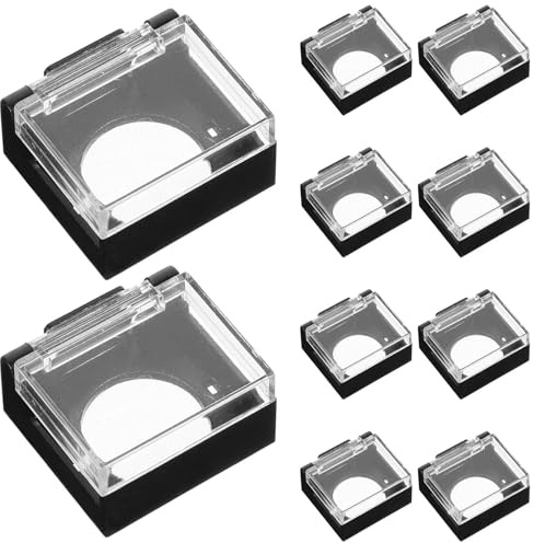 ABOOFAN Lot de 10 Caches-boutons en Plastique Noir Ouverture 16mm pour Protection Renforcée et Installation Facile sur Boutons-poussoirs D'équipements Industriels