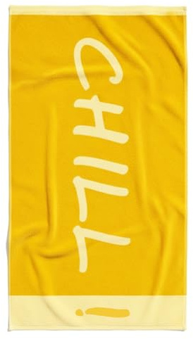 jilda-tex Strandtuch 90x180 cm Badetuch Strandlaken Handtuch 100% Baumwolle Velours Frottier Pflegeleicht (Chill Yellow)