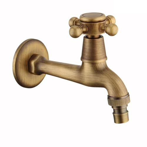 Grifo Jardin Grifo de pared antiguo latón for piscina, grifo agua fría, accesorios baño, grifos for fregadero exterior y jardín, decorativo for lavandería Para el patio(Color 03)