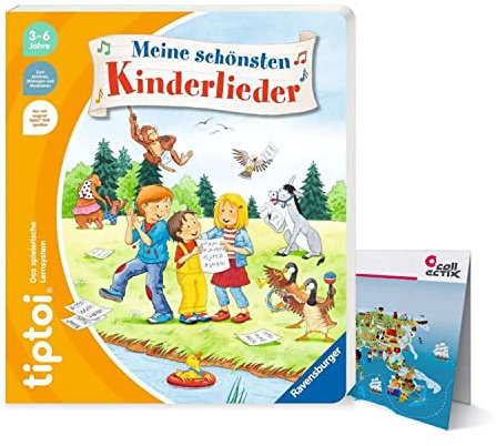 Ravensburger tiptoi ® Buch | Meine schönsten Kinderlieder + Kinder Weltkarte - Länder, Tiere, Kontinente