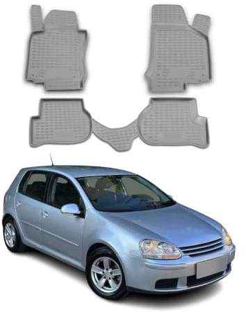 OMAC Gummimatten Fußmatten kompatibel mit VW Golf 2003-2007 TPE Automatten Grau 4X