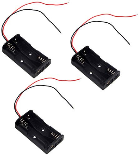 LAMPVPATH (Pack of 3) 2 AA Battery Holder, 2 AA Battery Holder with Leads, 2 AA Battery Holder with Wires