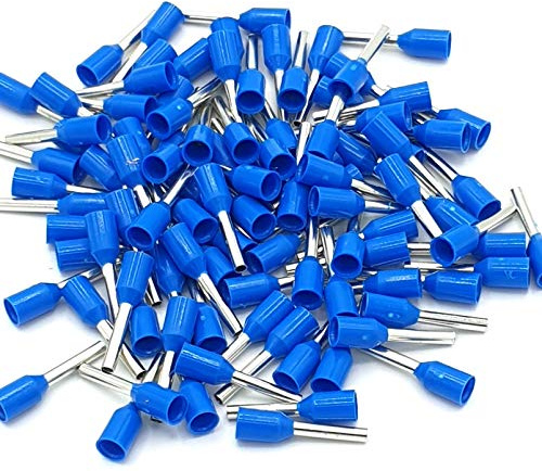 100pcs 0.75mm Blue Single Cord End Terminal Crimp Bootlace Ferrule
