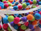 YYCRAFT Jumbo-Bommelborte, Regenbogen-Bordüre, Fransen, Girlande, Schleifenband, Nähball: 2,5 cm (4,5 Yard)