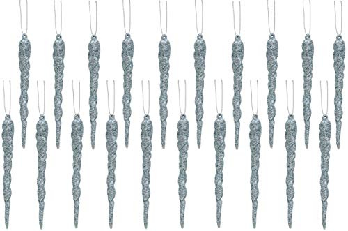 Christmas Concepts® 12cm Glitter Icicle Decorations Christmas Tree Trims (ICE BLUE, 20)