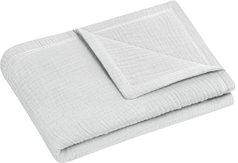 Julius Zöllner Kuscheldecke Gr. 70/100, Made in Germany, 100 Prozent Baumwollenmusselin, Oeko-Tex Standard 100, Grau