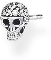 Thomas Sabo Damen Einzel Ohrstecker Totenkopf silber, 925 Sterlingsilber