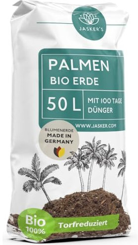Bio Palmenerde 50 L - Blumenerde Zimmerpflanzen Erde aus 45% weniger Torf - Erde für Zimmerpflanzen mit Dünger - Zimmerpflanzenerde - Pflanzenerde Zimmerpflanzen - Erde für Pflanzen