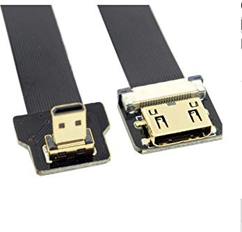 innov8 Câble plat FPV Micro HDMI mâle vers Mini HDMI femelle FPC pour photographie aérienne FPV HDTV Multicopter – 0,5 m (Micro HDMI à angle vers le bas)