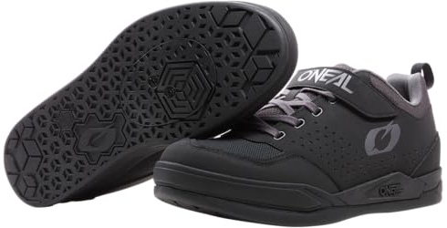 O'NEAL | Mountainbike-Schuhe | MTB Downhill Freeride | Vegan | SPD-Pedalplatten-kompatible Sohle, haltbares und leichtes PU, Belüftungsöffnungen | Flow SPD V.22 Shoe | Erwachsene | Schwarz Grau | 44