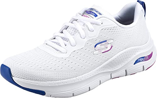 Skechers Damen Arch FIT Infinity COOL Sneaker, White Mesh Multi Trim, 37 EU
