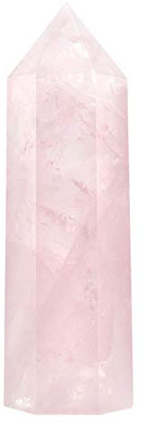 Luckeeper Healing Crystal Wands |3 Pink Rose Quartz Points and Healing Stones| 6 Faceted Reiki Chakra Meditation Therapy