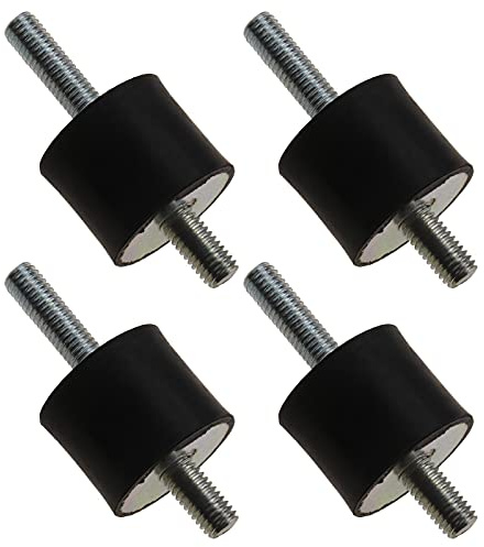 ECSiNG 4 Packs M8 Double Male Anti Vibration Rubber Mount Kit 30x25mm for Air Compressor Pump Rubber Shock Absorber Mount Bobbin