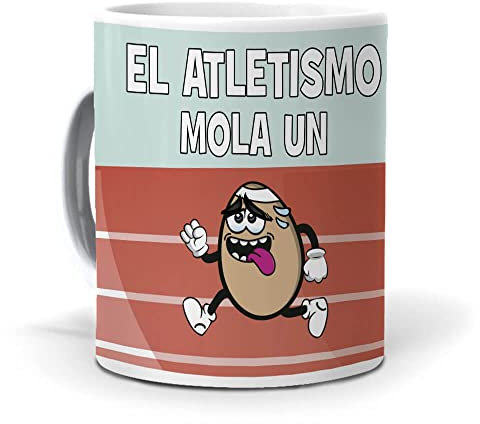 mundohuevo Taza El Atletismo Mola un Huevo. Cerámica AAA - 350 ml.