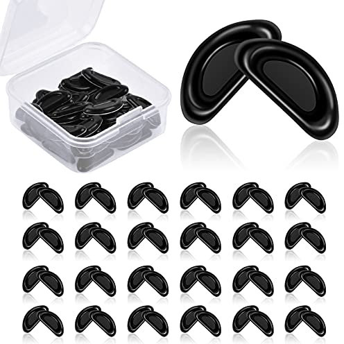 KYSUN 25 Paare Rutschfeste Brille Nasenpads, Selbstklebend Silikon Nasenpads, Brillen Nasenpads, Anti Rutsch Brille Nasen Pad, Weiche Nasenpads Kit für Brillen und Sonnenbrillen (Schwarz)