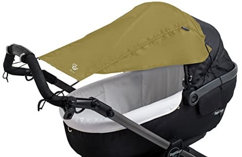 Altabebe (AL7012-15) Universal Sonnensegel mit seitlichen Sonnenschutz UV Schutz 50+ für Kinderwagen Babywanne - reißfester Baby Sonnenschutz zum aufrollen - Farbe: khaki