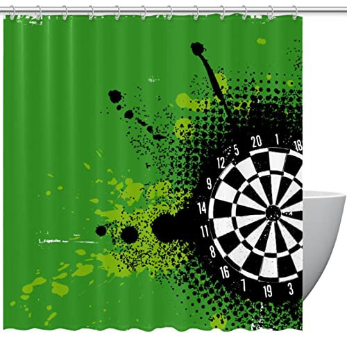 Green Darts Board Duschvorhang für Badezimmer, 168 x 183 cm
