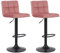 CLP Set di 2 Sgabelli Bar Feni in Velluto I con Schienale E Poggiapiedi, Colore:Rosa