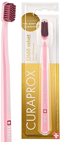 Curaprox CS 12460 Velvet Soft Zahnbürste – Pflege Für Empfindliches Zahnfleisch | Ultrasanfte Reinigung Mit 12.460 Filamenten | Einzelpackung, Pink-fuchsia