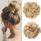 JJstar Haarteil Mit Gummiband, Groß Dutt Haarteil Gelockt Haargummi Mit Haaren Hochsteckfrisuren Haarverlängerung Messy Bun Haarteile für Damen Mädchen Pferdeschwanz (Helles Honigblond)