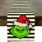Ohok Weihnachten Tischläufer 33 x 183 cm, Leinen Weihnachtsgrinch Serie Tischläufer Küche Esstisch Dekoration für Drinnen und Draußen Urlaub Party Bauernhaus Wohnzimmer Dekor (Streifen B)