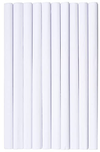 Krepppapier 50x200 cm Crepepapier für Handwerke, Kräuselpapier zur Dekoration, Schulpapier, Rollenpapier Elastizität, nicht abfärbende Farben, weiß 10er Pack