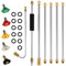 Gutter Cleaning Tool Pressure Washer Extension Wand Set 4000 PSI Washer Gun Extension Rod, Telescopic Roof Cleaner Lance with 5X Spray Nozzle Tips, 1/4 Inch Quick Connect