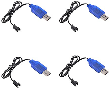 4PCS USB 6 Volt Battery Charger RC Battery Connector With Sm Plug RC Battery Charger for 1/10 RC Car