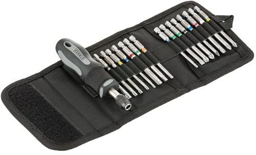 STROXX 2x Schraubendreher Bit Satz 17tlg. - Magnetisch - Quick Release Funktion - PZ/PH/Schlitz/Torx/Sechskant - in praktischer Gürteltasche mit Klettverschluss - Schraubenzieher - Werkzeuge