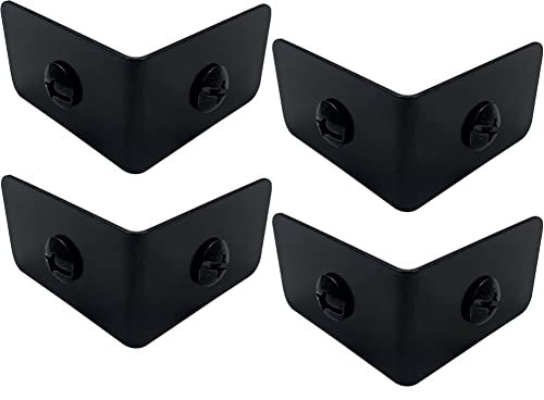 Sutfmwe 4 Pcs Black Metal Corner Protector, Decorative Right Angle Corner Brackets for Furniture, Table, Wood Boxes, Barn Door, Wood Frame, Trunk, Desk, Box - Guards Edge Cover