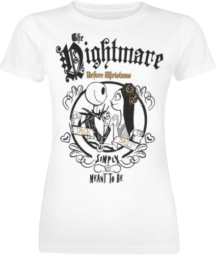 The Nightmare Before Christmas L'Étrange Noël De Monsieur Jack Sally & Jack Femme T-Shirt Manches Courtes Blanc M