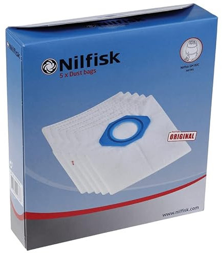 107418500 - Lote de 5 bolsas sintéticas GM 80C para aspirador limpiador, pequeño electrodoméstico Nilfisk Advance