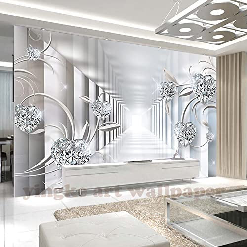Fototapete 3d Effekt Diamanten & Korridore Design Tapete Fototapeten Vlies Tapeten Vliestapete Wandtapete moderne Wand Schlafzimmer Wohnzimmer 200cm×140cm(Breite x Höhe)