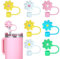 Spove Straw Cover Caps for Stanley Cup, Compatible with 30&40 Oz Tumblers, 10mm Dust-Proof Reusable Straw Tips Lids, 7pcs Flowers