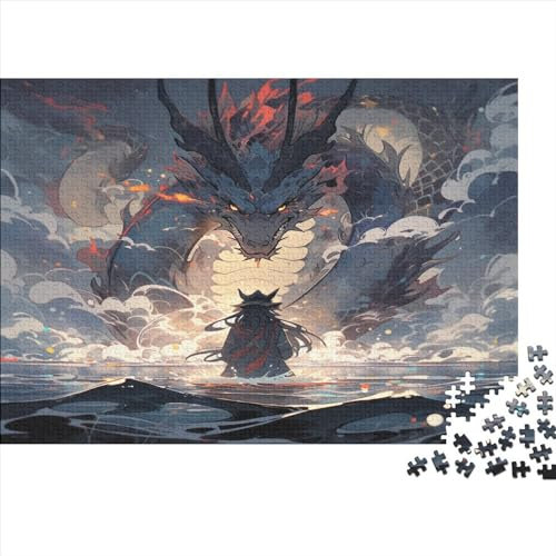 Hölzern Puzzle 2023, Adventskalender Puzzle 1000 Hölzern Teile Weihnachtskalender 2023 Männer Frauen Geschenke Jigsaw Puzzle Adventskalender Geschenke - Anime Drachen
