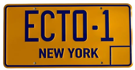 Super6props Ghostbusters ECTO-1 Aluminium Prop Nummernschild, Maße: 300 mm x 150 mm