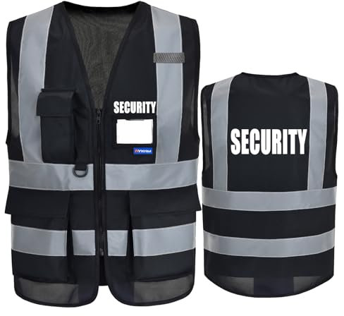AYKRM Warnweste Gelb Orange schwarz Ordner Security Brandschutzhelfer