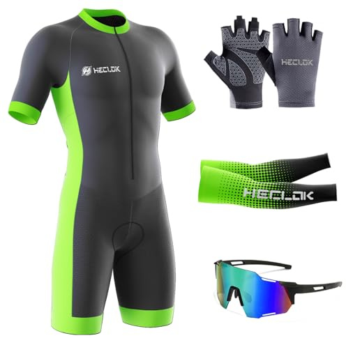 Homme Pro Trifonction Manches Courtes Sports de Plein Air Vêtements de Triathlon,Tri-Costume d'une pièce,Combinaison de Cyclisme Homme，pour Course À Pied,Natation, Cyclisme Body (TYP-2,L)