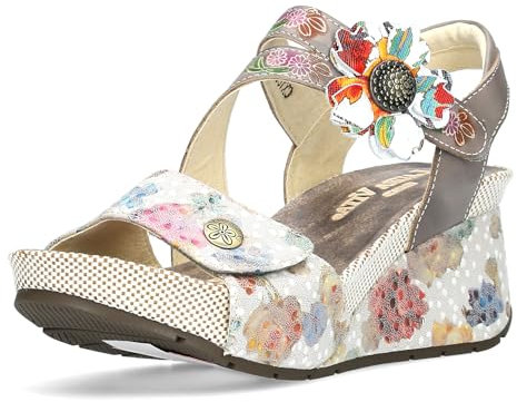 LAURA VITA sandales mode femme Barry 324, Pointure:39 EU, La couleur:gris