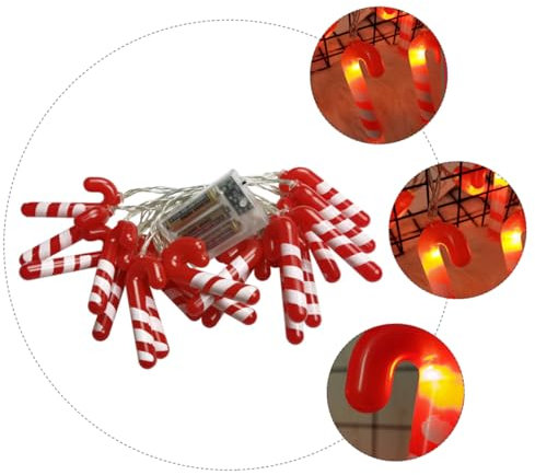 OKUMEYR Led Lichterkette 3 Meter 30-leds Kupferdraht Weihnachtsbeleuchtung Party Deko Außen Innen Rote Cane Form