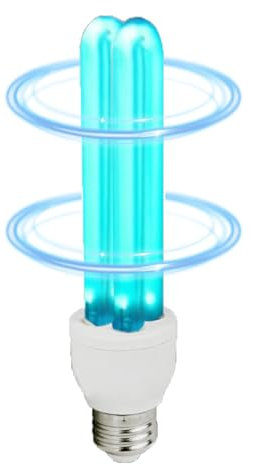 LCBDYLR Keimtötende UV-Desinfektionsglühbirne 25 W 254 nm mit Ozon, tragbare Desinfektion, zum Einschrauben in Jede E27-Fassung White