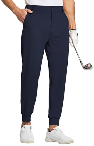 WILLIT Herren Golfhose Jogger Hose Stretch Slim Fit Jogginghose Anzughose Schnelltrockner Lang Golf Hose mit Taschen Navy M
