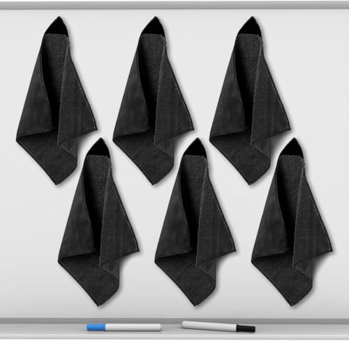 Magnetisches Reinigungstuch, trocken abwischbar, für Whiteboards, Whiteboards, Reinigungstücher für trocken abwischbare Tafel, wiederverwendbar, für Klassenzimmer, Zuhause, Büro, Schwarz, 25,4 x 25,4