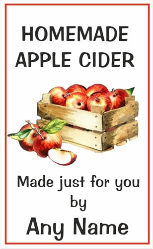 8 Personalised Apple Cider Bottle Labels Great Christmas Gift, Stocking Filler, Neighbour etc