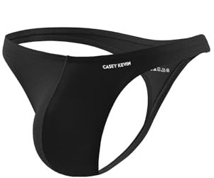 Casey Kevin Homme String Sexy, Slip Bambou Homme Respirant sous Vetement Noir L