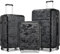 Kono Handgepäck Koffer Trolleys 55cm Leicht Hartschalenkoffer Reisekoffer mit 4 Rollen und TSA Schloss, 55x40x22cm, 39Liter, Zwillingsrollen Rollkoffer, ABS Hartschale (Schwarz/Camouflage, M)
