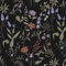 Timeet Self Adhesive Wallpaper Black Botanical Peel and Stick Wallpaper Orange Purple Flowers Blown Leaves Sticky Back Plastic Paper Waterproof 44x300cm Vinyl Film for Cabinets
