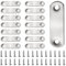 VooGenzek 15 Stücke 56x16x2 mm Flache Gerade Eckstreben, Edelstahl Flache Ecke Bracket, Flat Mending Verbindungsplatten, Flache Platte Gerade Klammern, mit 30 Schrauben, für Holz Möbel